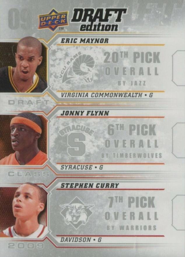 2009 Upper Deck Draft Edition Draft Class Eric Maynor/Jonny Flynn/Stephen Curry #D-MFC Basketball Card