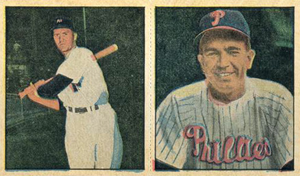 1951 Berk Ross Panel Brown/Jones #2-8/2-6 Baseball Card