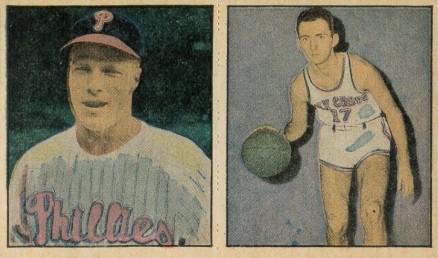 1951 Berk Ross Panel Ashburn/Cousy #1-9/1-11 Baseball Card