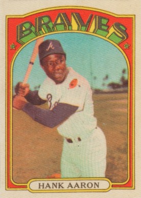 1972 Topps Cloth Sticker Hank Aaron # Baseball Card