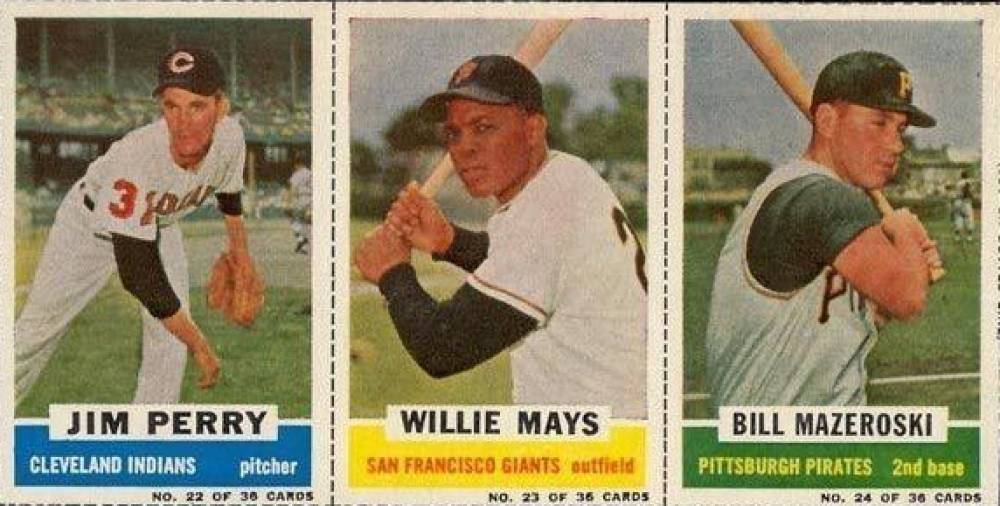 1961 Bazooka Panel Perry/Mays/Mazeroski # Baseball Card