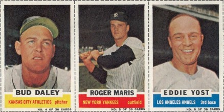 1961 Bazooka Panel Daley/Maris/Yost #3 Baseball Card