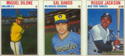 1979 Hostess Dilone/Bando/Jackson # Baseball Card
