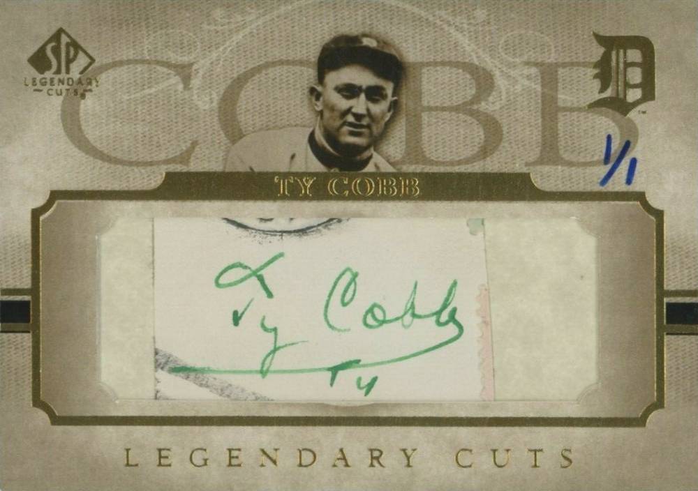2005 SP Legendary Cuts Cut Signature Ty Cobb #LC-TC Baseball Card