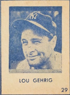 1948 Blue Tint Lou Gehrig #29 Baseball Card