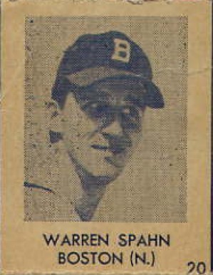 1948 Blue Tint Warren Spahn #20 Baseball Card