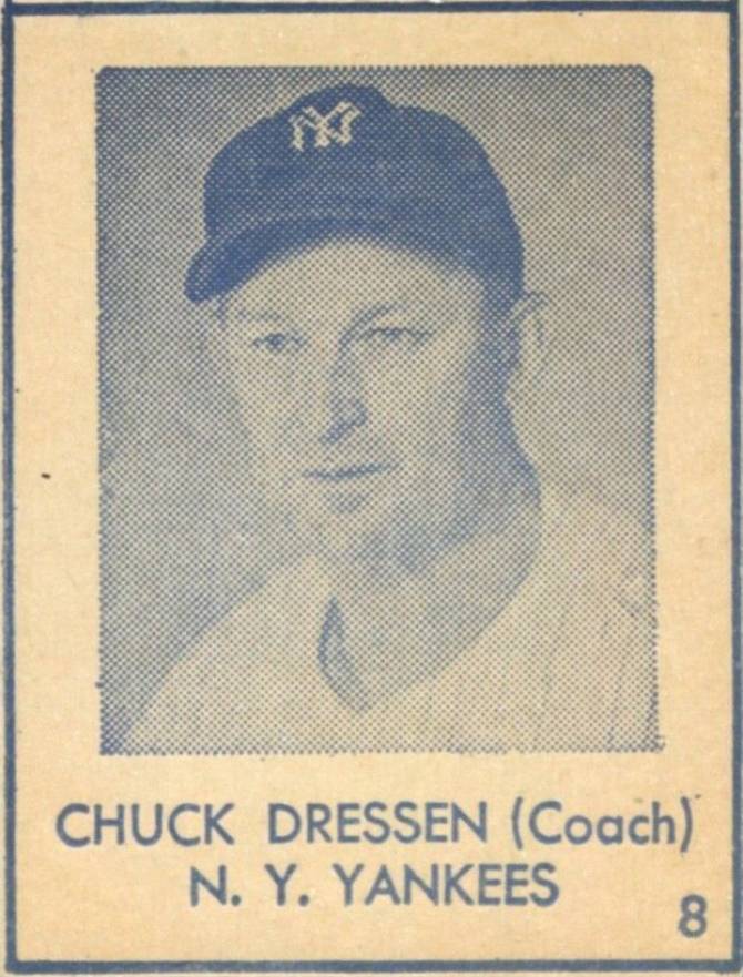 1948 Blue Tint Chuck Dressen #8 Baseball Card
