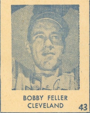 1948 Blue Tint Bob Feller #43 Baseball Card