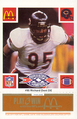 1986 McDonald's Bears Richard Dent #95 Football Card
