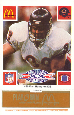 1986 McDonald's Bears Dan Hampton #99 Football Card
