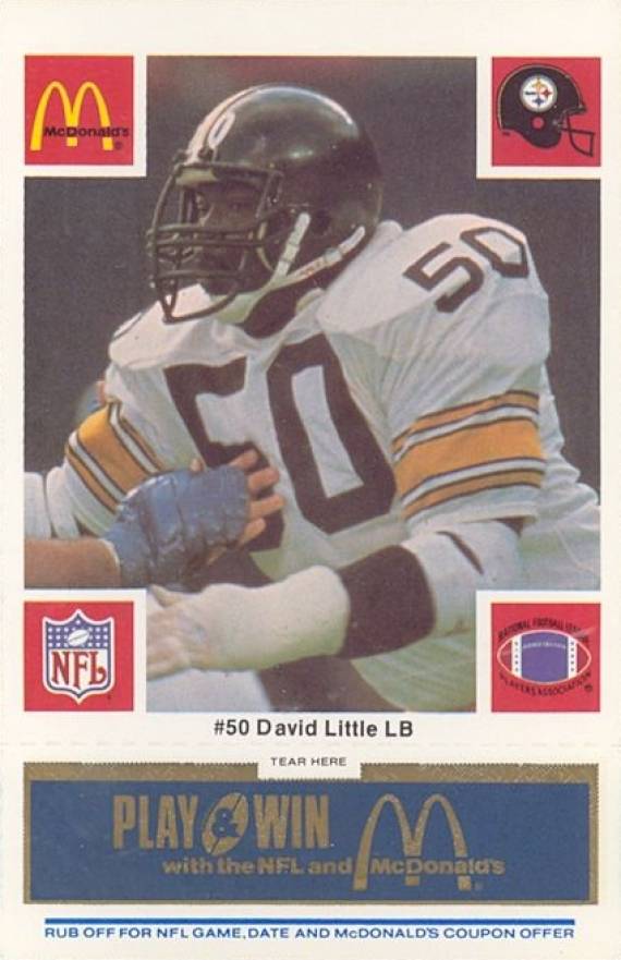 1986 McDonald's Steelers David Little #50 Football Card