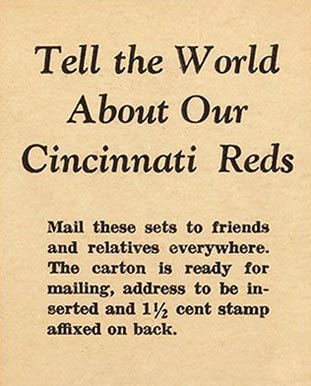 1940 Cincinnati Reds Team Issue Tell the world about the Cincinnati Reds #32 Baseball Card
