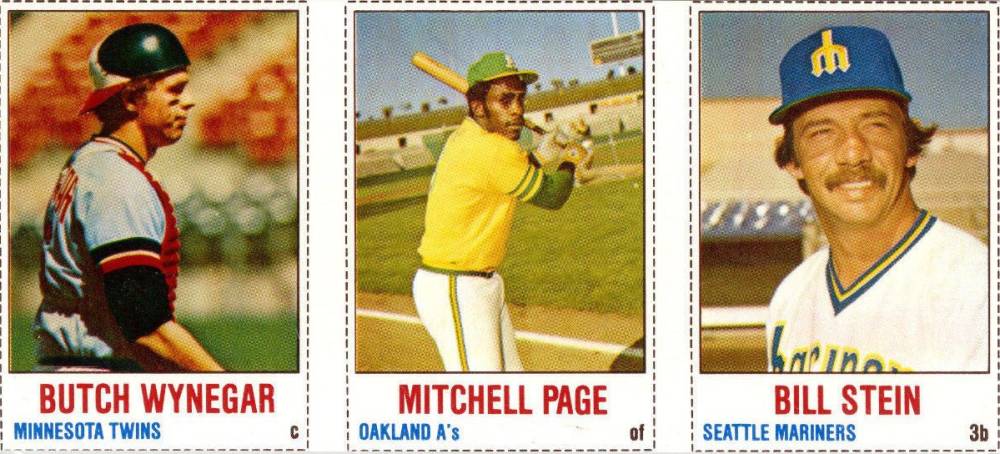 1978 Hostess Bill Stein/Butch Wynegar/Mitchell Page # Baseball Card