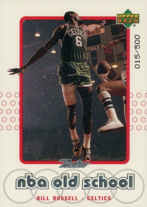 1999 Upper Deck Retro Old/New School Bill Russell #S15 Basketball Card