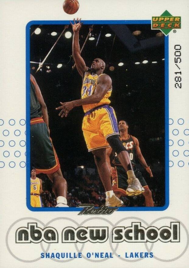 1999 Upper Deck Retro Old/New School Shaquille O'Neal #S19 Basketball Card