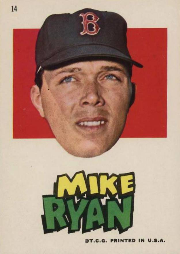 1967 Topps Red Sox Stickers Mike Ryan #14 Baseball Card