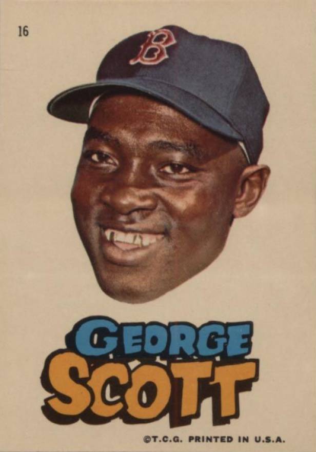1967 Topps Red Sox Stickers George Scott #16 Baseball Card