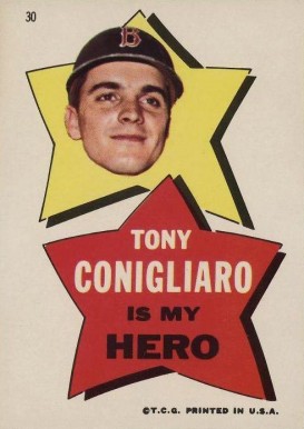 1967 Topps Red Sox Stickers Tony Conigliaro #30 Baseball Card