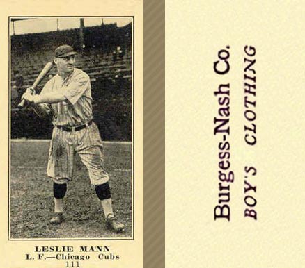 1916 Burgess-Nash Co. Leslie Mann #111 Baseball Card