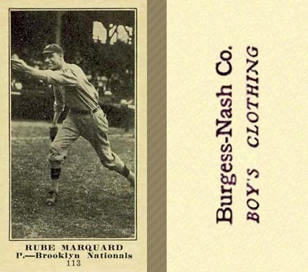 1916 Burgess-Nash Rube Marquard #113 Baseball Card