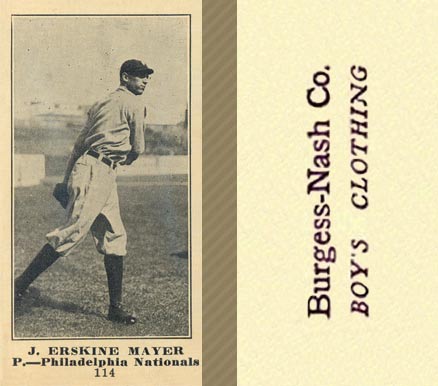 1916 Burgess-Nash Co. J. Erskine Mayer #114 Baseball Card