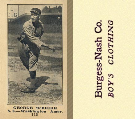 1916 Burgess-Nash Co. George McBride #115 Baseball Card