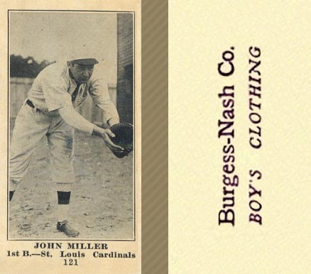 1916 Burgess-Nash Co. John Miller #121 Baseball Card