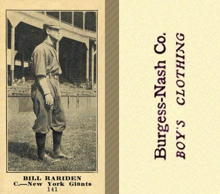 1916 Burgess-Nash Co. Bill Rariden #141 Baseball Card