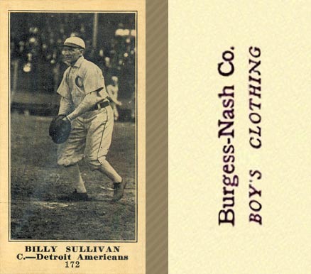 1916 Burgess-Nash Co. Billy Sullivan #172 Baseball Card