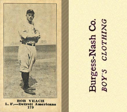 1916 Burgess-Nash Co. Bob Veach #179 Baseball Card