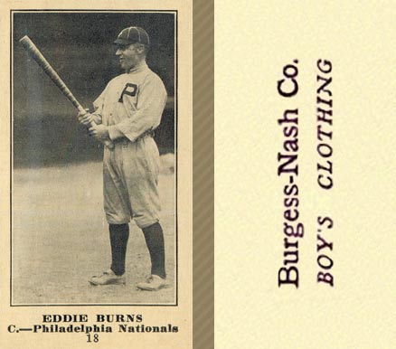 1916 Burgess-Nash Co. Eddie Burns #18 Baseball Card