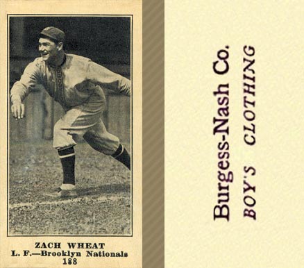 1916 Burgess-Nash Co. Zach Wheat #188 Baseball Card