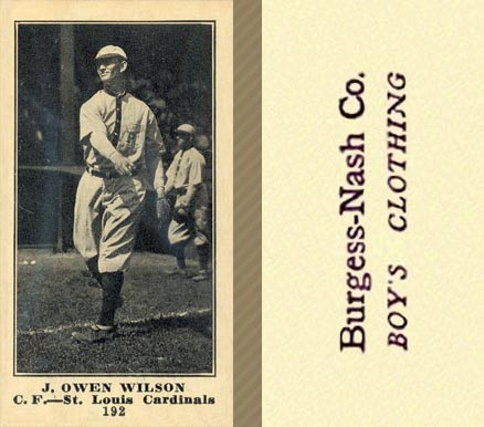 1916 Burgess-Nash Co. J. Owen Wilson #192 Baseball Card