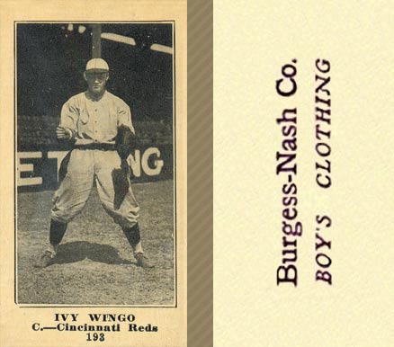 1916 Burgess-Nash Co. Ivy Wingo #193 Baseball Card