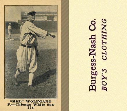 1916 Burgess-Nash Co. Mel Wolfgang #194 Baseball Card