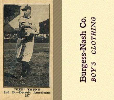 1916 Burgess-Nash Co. Pep Young #197 Baseball Card