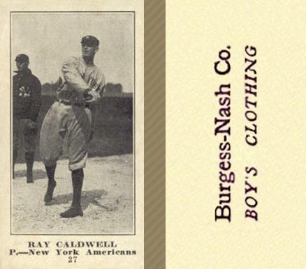 1916 Burgess-Nash Co. Ray Caldwell #27 Baseball Card