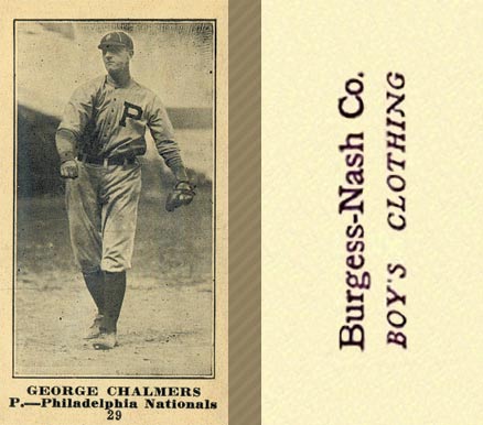 1916 Burgess-Nash Co. George Chalmers #29 Baseball Card