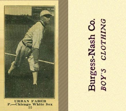 1916 Burgess-Nash Co. Urban Faber #55 Baseball Card