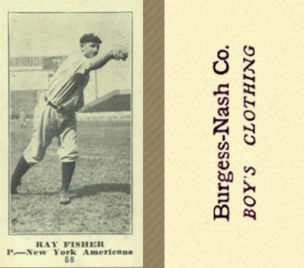 1916 Burgess-Nash Co. Ray Fisher #58 Baseball Card