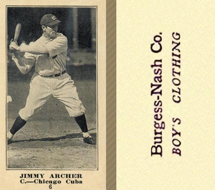 1916 Burgess-Nash Jimmy Archer #6 Baseball Card