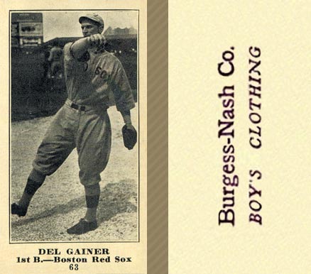1916 Burgess-Nash Co. Del Gainer #63 Baseball Card