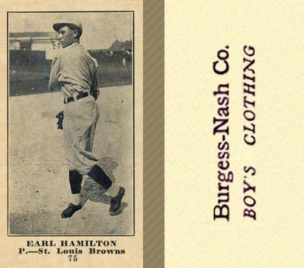 1916 Burgess-Nash Earl Hamilton #75 Baseball Card