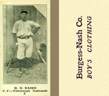 1916 Burgess-Nash Co. H. D. Baird #8 Baseball Card
