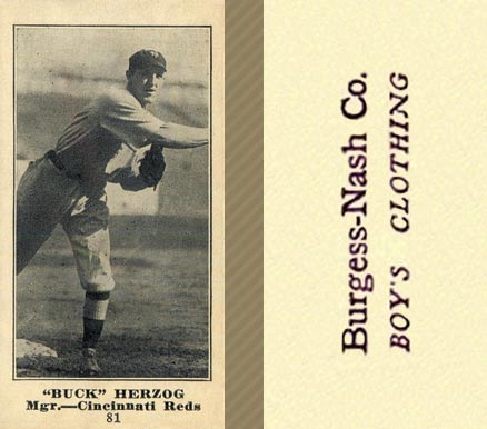 1916 Burgess-Nash Co. Buck Herzog #81 Baseball Card