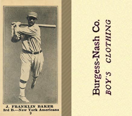 1916 Burgess-Nash J. Franklin Baker #9 Baseball Card