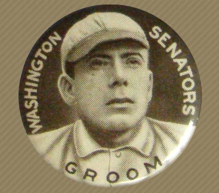 1910 Sweet Caporal Pins Bob Groom # Baseball Card