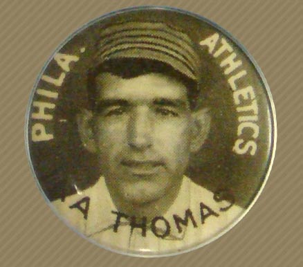 1910 Sweet Caporal Pins Ira Thomas, Phila. Athletics # Baseball Card