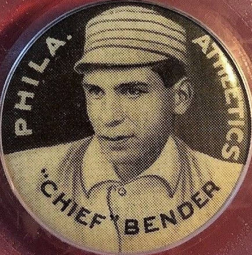1910 Sweet Caporal Pins "Chief" Bender, Phila. Athletics # Baseball Card
