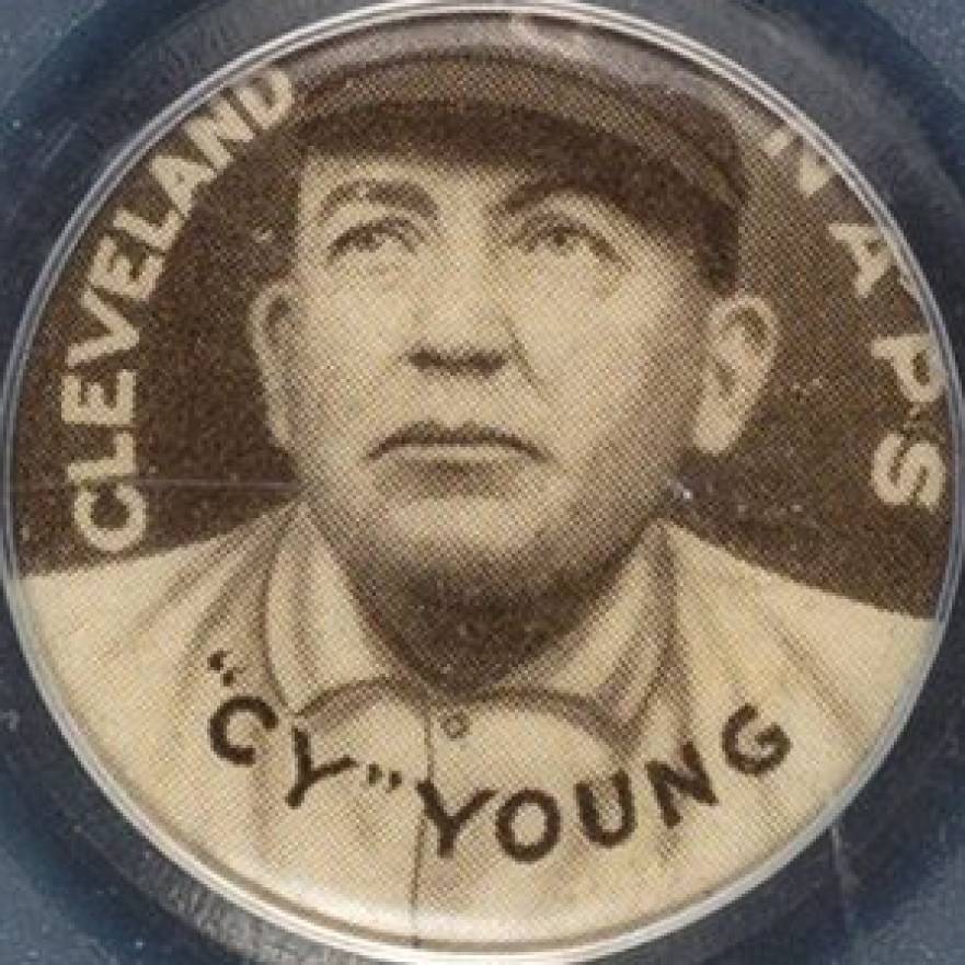 1910 Sweet Caporal Pins "Cy" Young, Cleveland Naps # Baseball Card